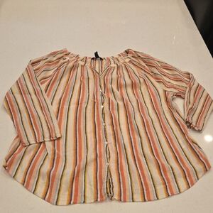 Chaps Multicolor Striped Top